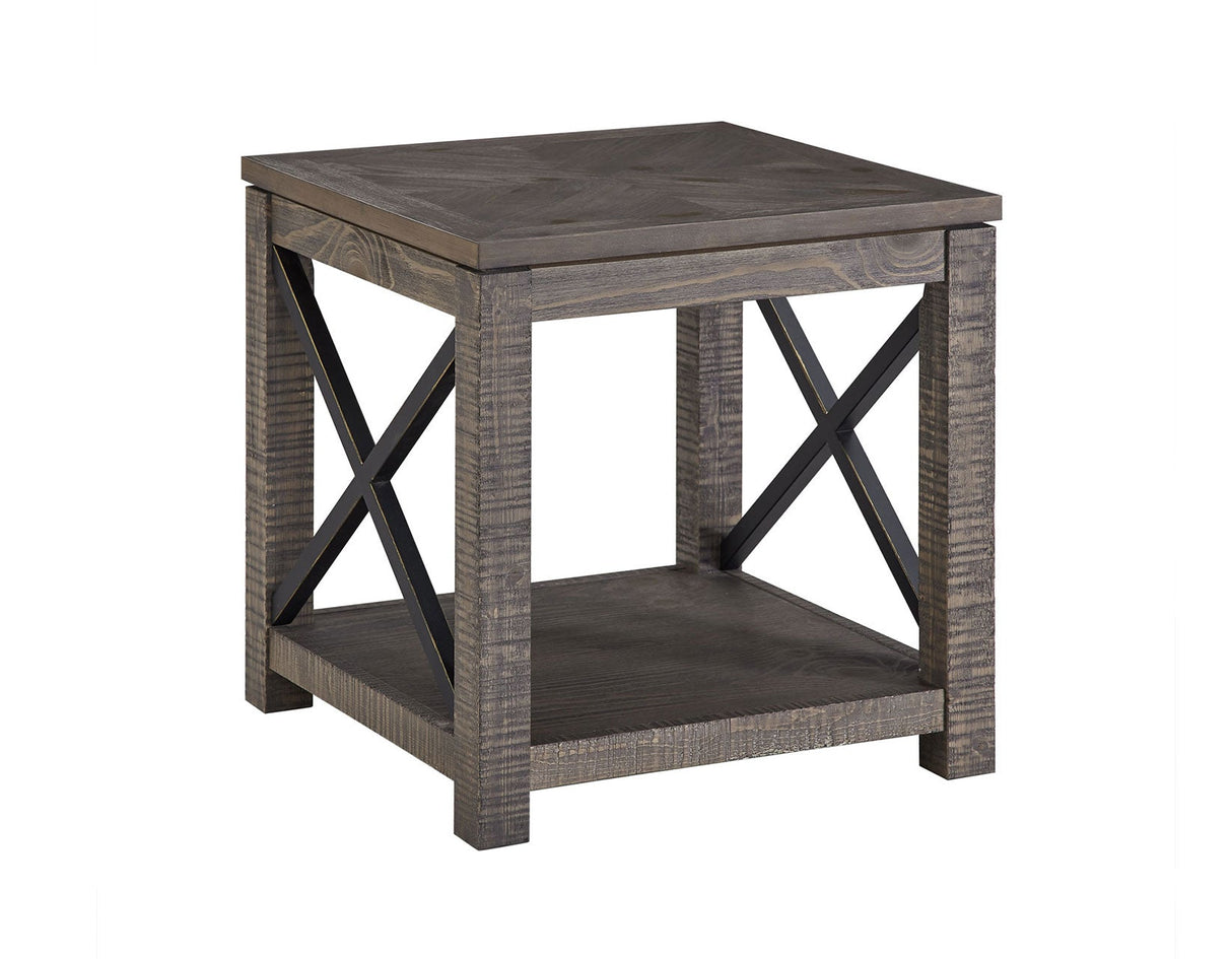 Dexter Driftwood Square End Table by Steve Silver at Eve Furniture