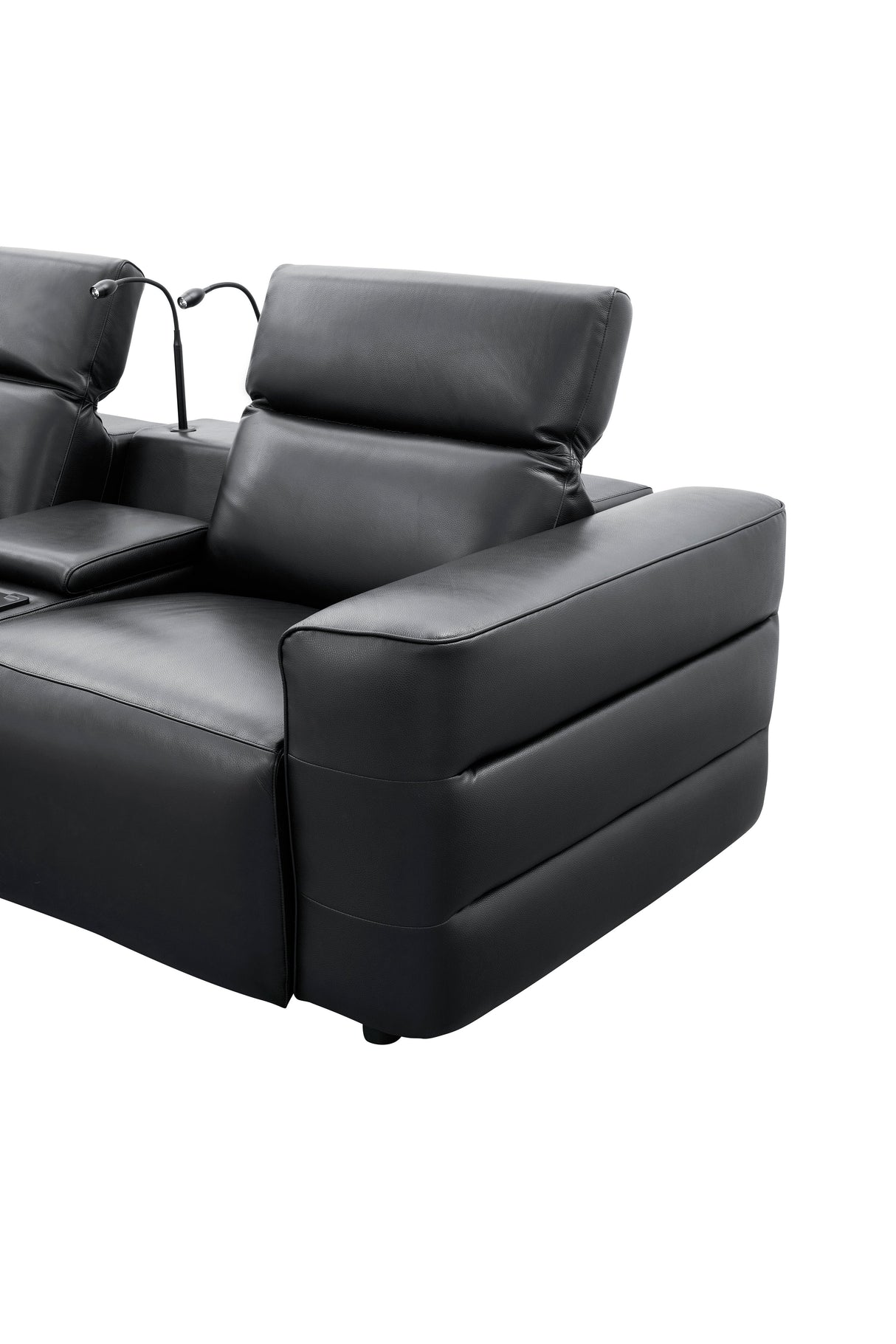 Diamante Black 5-Piece 3 Power Recliner Row by New Era Innovations at Eve Furniture