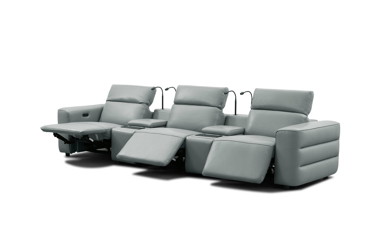 Diamante Grey 5-Piece 3 Power Recliner Row by New Era Innovations at Eve Furniture