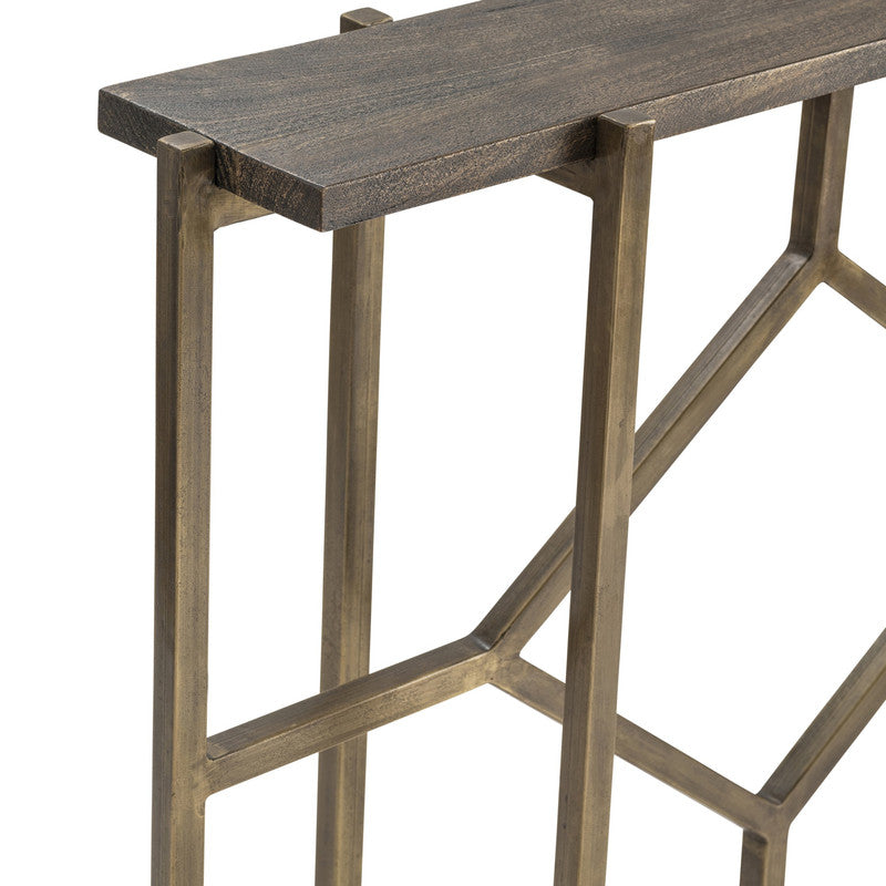 Diamond Gold/Brown Console Table by Crestview at Eve Furniture