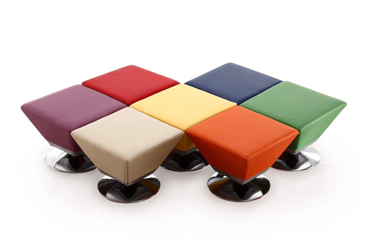 Diamond Swivel Ottoman in Multi Colors (Set of 7) by Manhattan Comfort at Eve Furniture