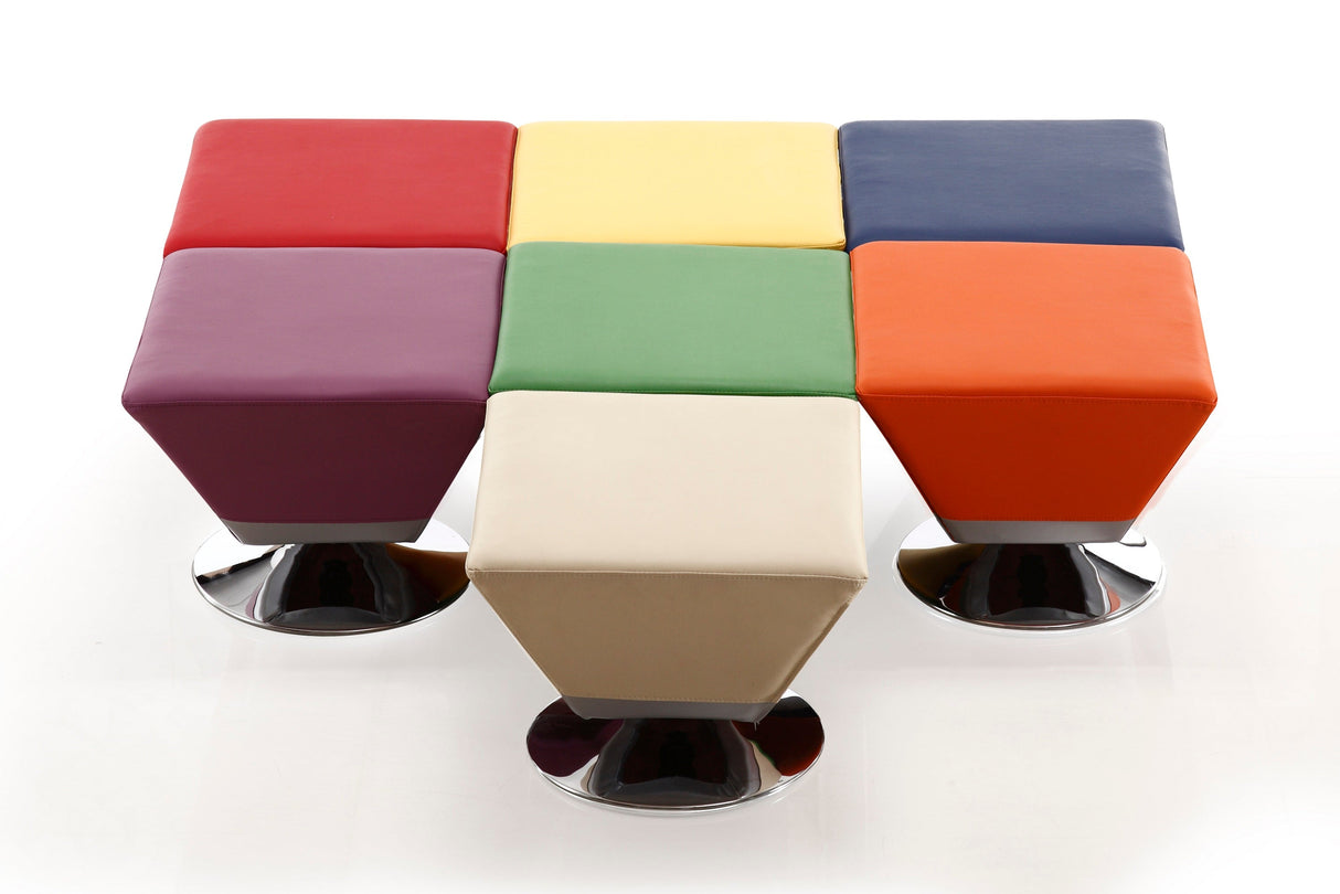 Diamond Swivel Ottoman in Multi Colors (Set of 7) by Manhattan Comfort at Eve Furniture