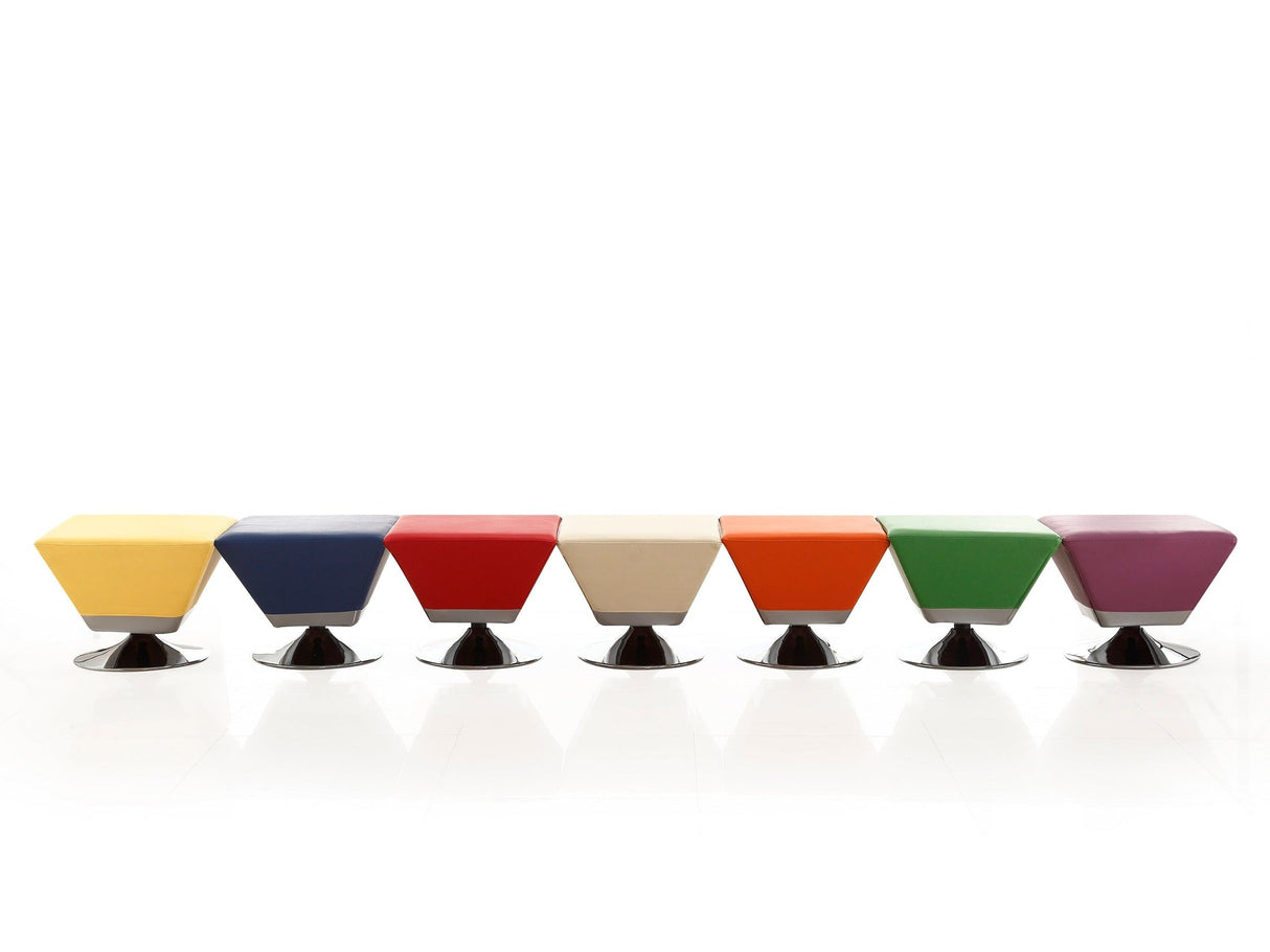 Diamond Swivel Ottoman in Multi Colors (Set of 7) by Manhattan Comfort at Eve Furniture