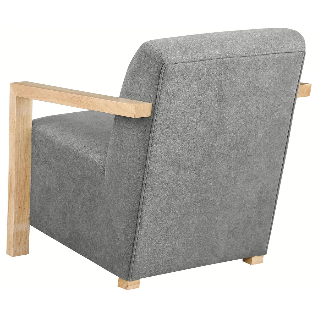 Diego Grey Upholstered Accent Arm Chair with Wood Arms by Coaster at Eve Furniture