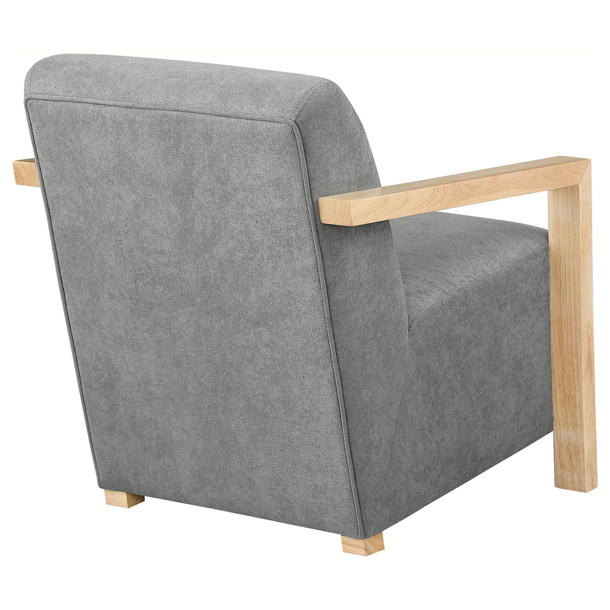 Diego Grey Upholstered Accent Arm Chair with Wood Arms by Coaster at Eve Furniture