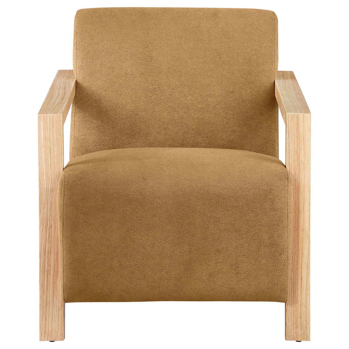 Diego Honey Upholstered Accent Arm Chair with Wood Arms by Coaster at Eve Furniture