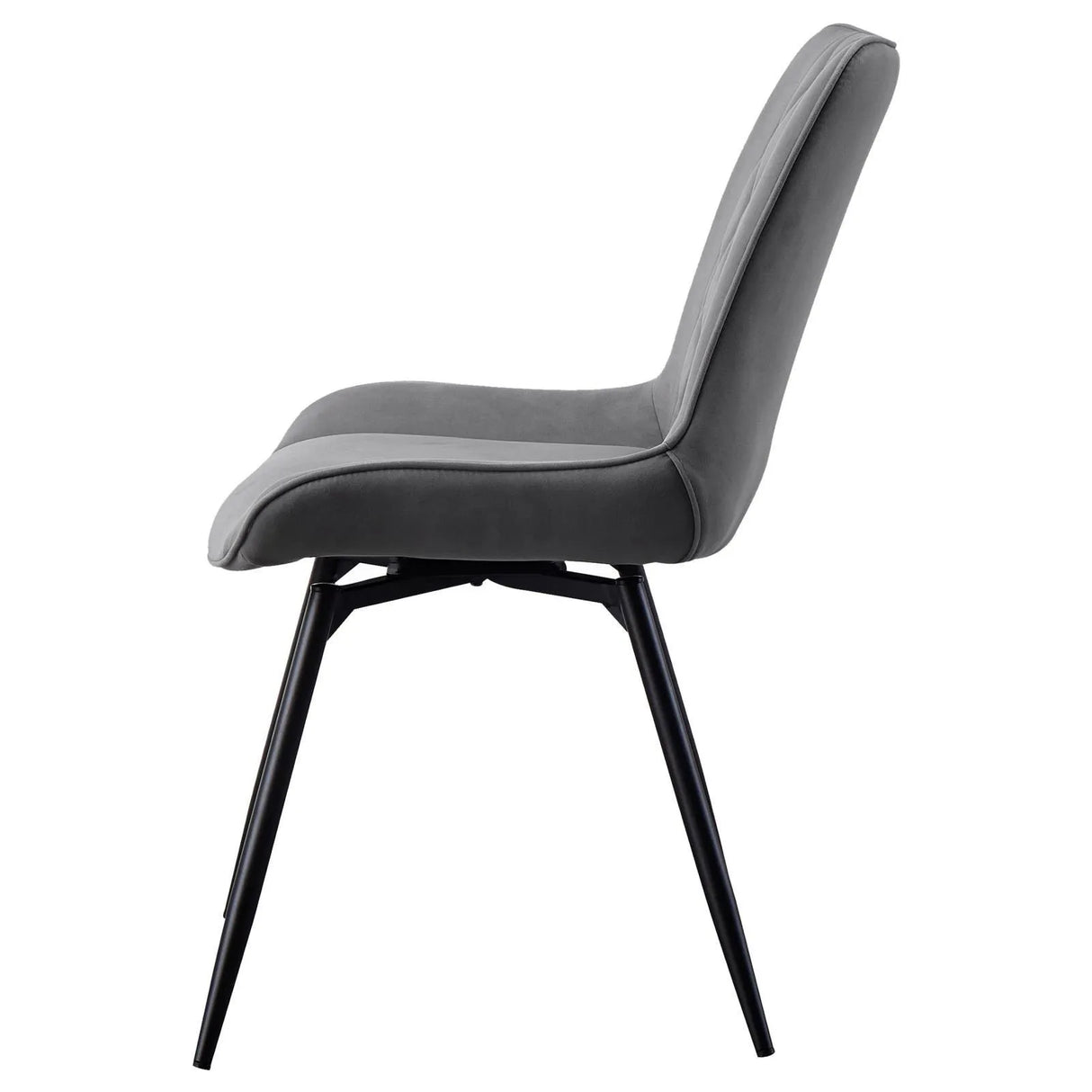 Diggs Gray and Gunmetal Upholstered Tufted Swivel Dining Chairs, Set of 2 by Coaster at Eve Furniture