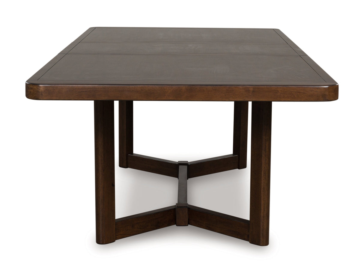 Dilenno Dark Brown 9-Piece Rectangular Dining Set by Ashley at Eve Furniture