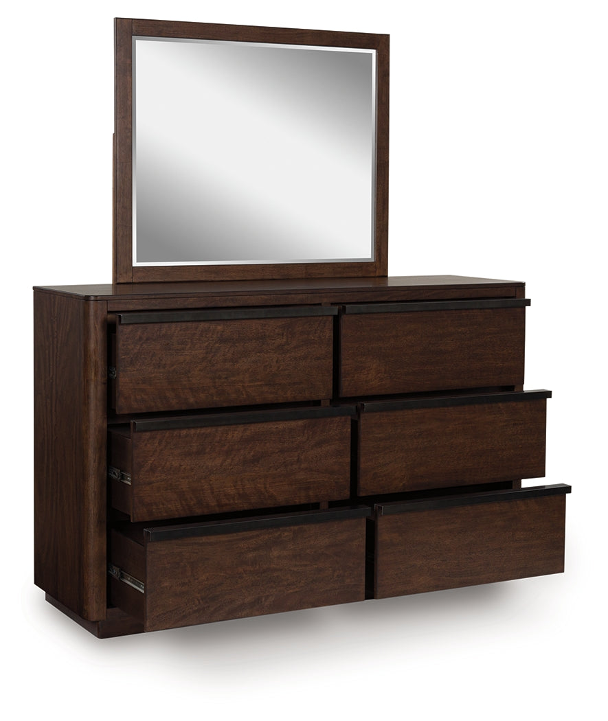 Dilenno Dark Brown Dresser and Mirror by Ashley at Eve Furniture