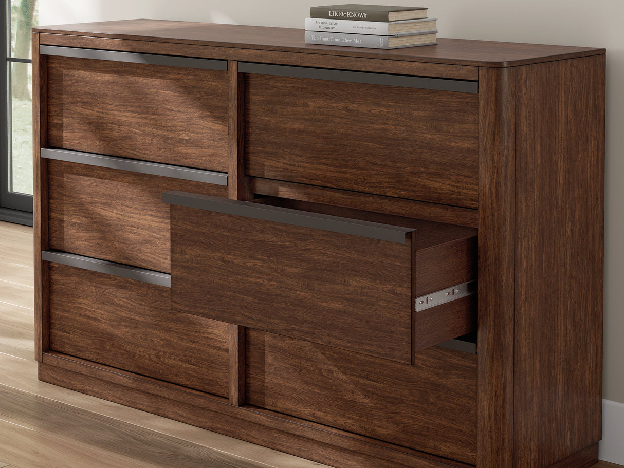 Dilenno Dark Brown 6 Drawer Dresser by Ashley at Eve Furniture