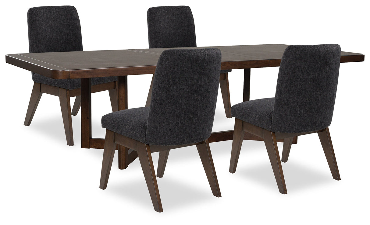 Dilenno Dark Brown Extendable Rectangular Dining Set by Ashley at Eve Furniture