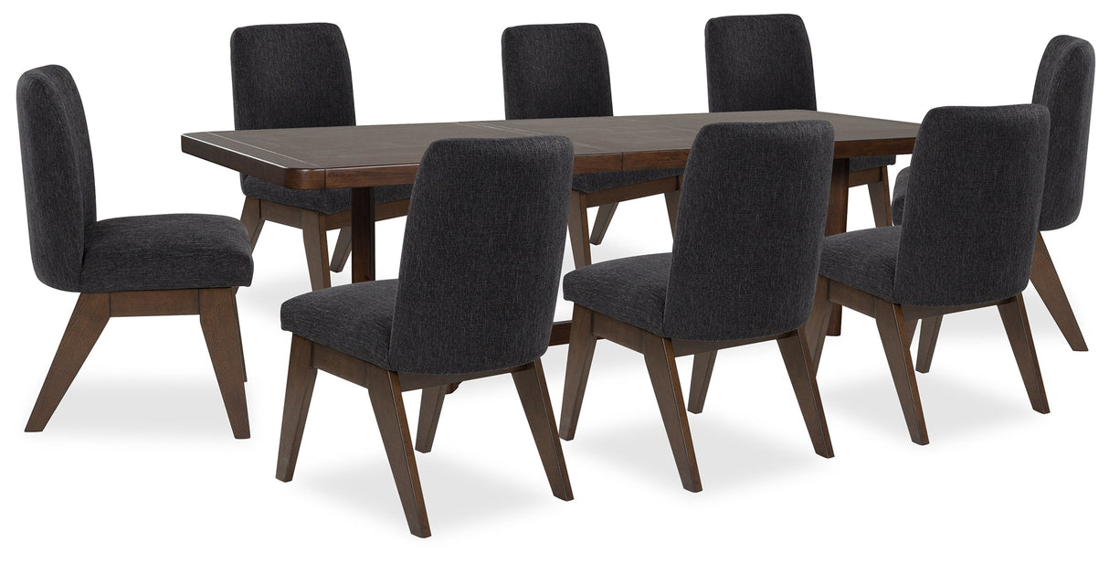 Dilenno Dark Brown 9-Piece Rectangular Dining Set by Ashley at Eve Furniture