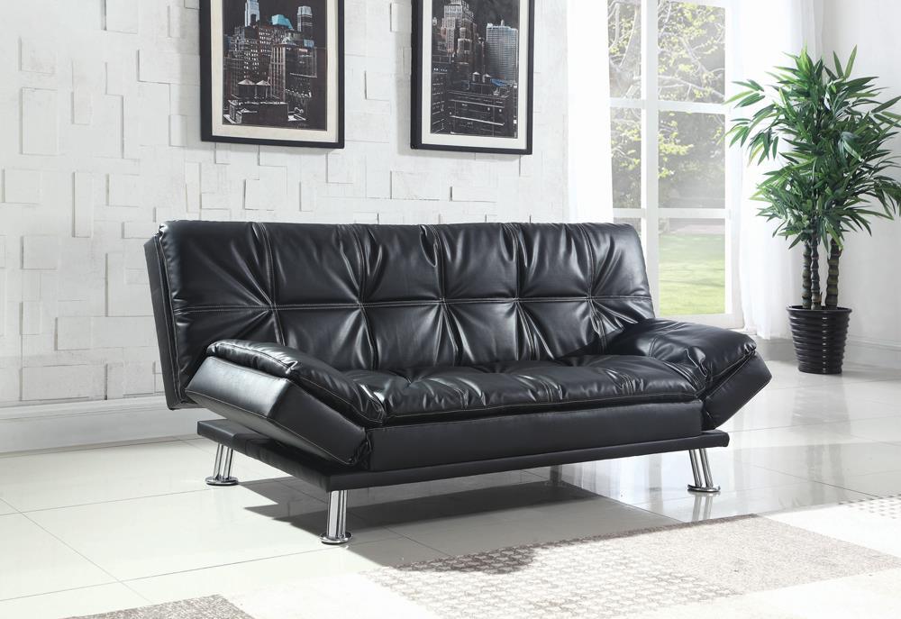 Dilleston Black Tufted Upholstered Back Sofa Bed by Coaster at Eve Furniture