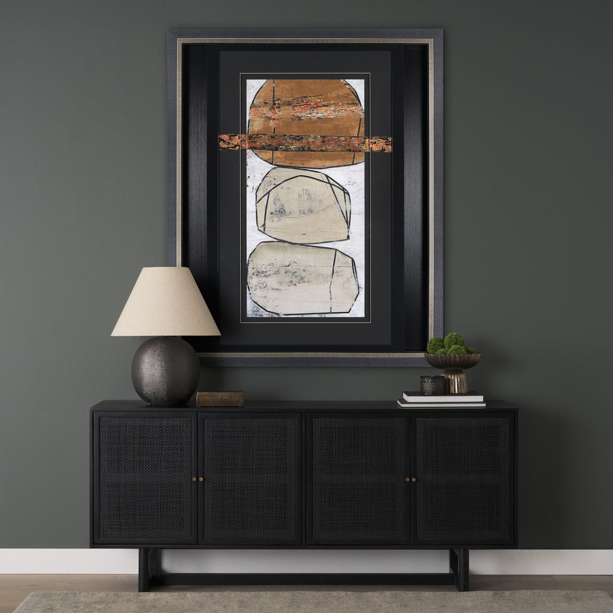 Dim Sum I by Nancy Ngo a Hand Embellished Textured Framed Art Print Matted under Glass by Mercana at Eve Furniture