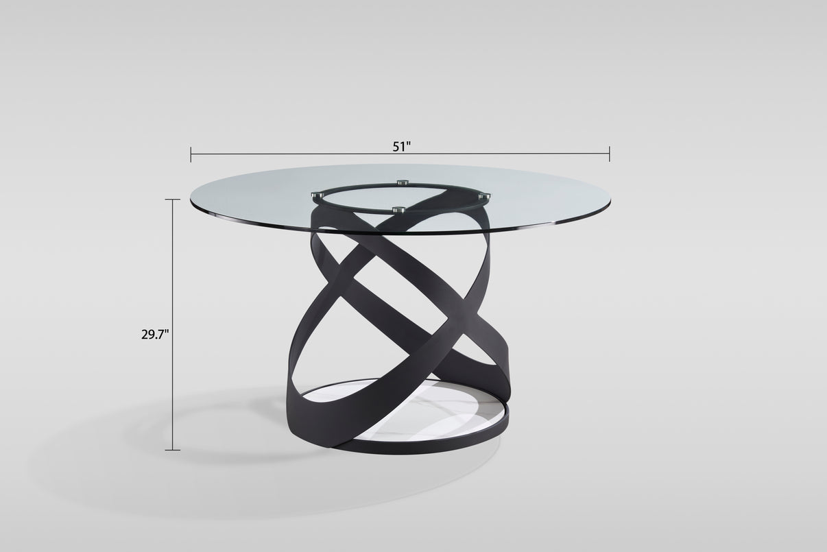 Dimi (Clear Glass/Black) Dining Room Set by New Era Innovations at Eve Furniture