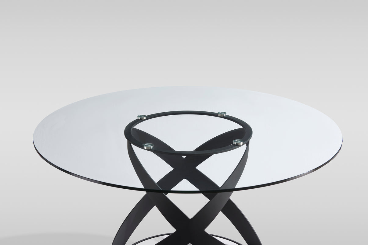 Dimi (Clear Glass/Black) Dining Room Set by New Era Innovations at Eve Furniture