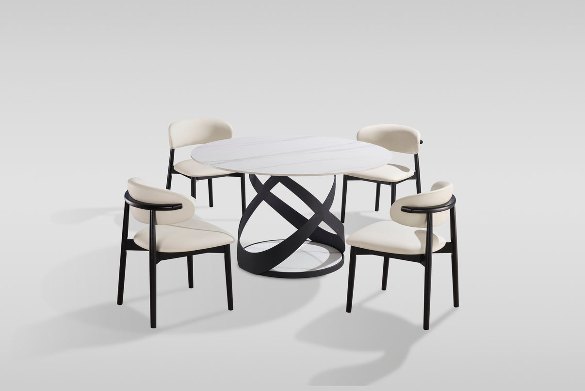 Dimi (WH/BK) 5-Piece Dining Room Set by New Era Innovations at Eve Furniture