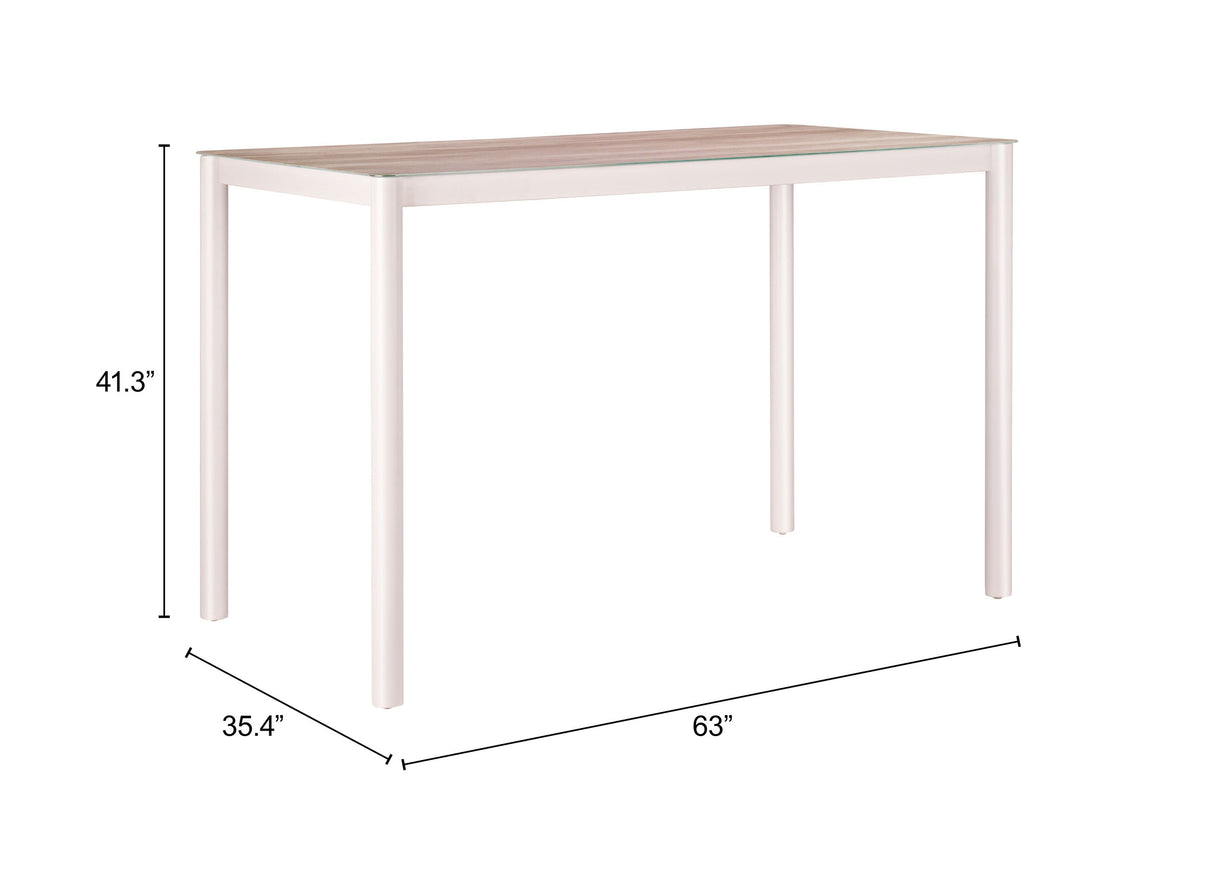 Dimira Natural Outdoor Bar Table by Zuomod at Eve Furniture