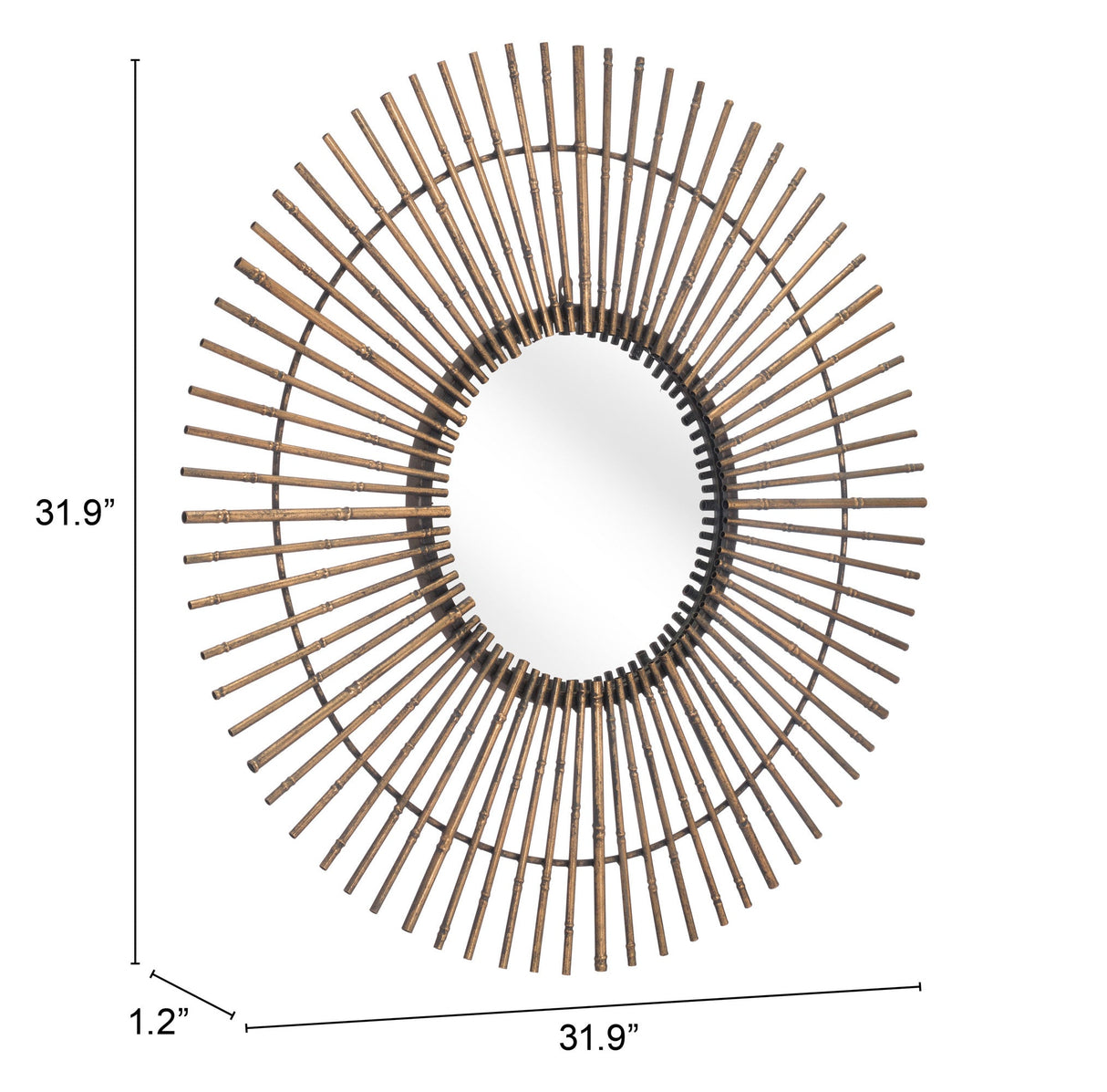 Dimond Gold Mirror by Zuomod at Eve Furniture