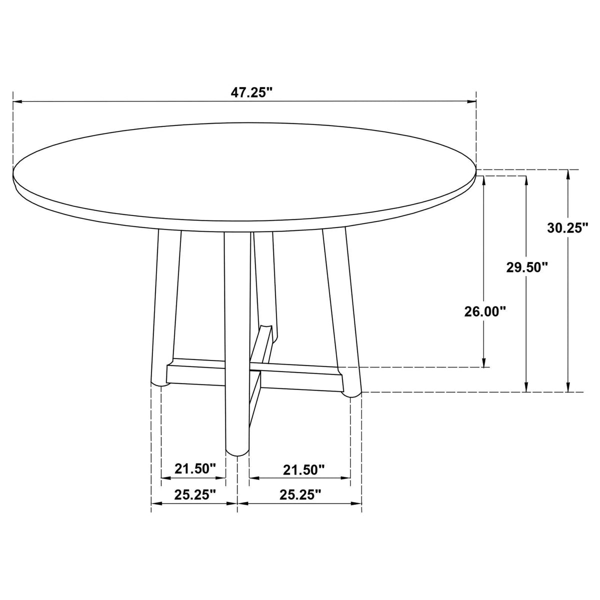 Dinah Walnut 5-Piece Round Solid Wood Dining Set by Coaster at Eve Furniture