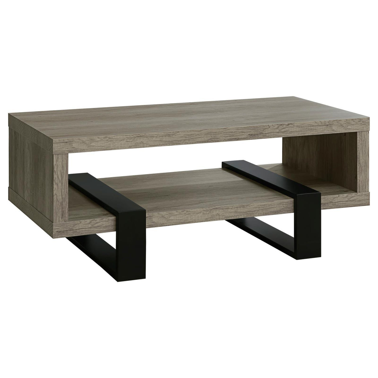 Dinard Gray Driftwood Coffee Table with Shelf by Coaster at Eve Furniture