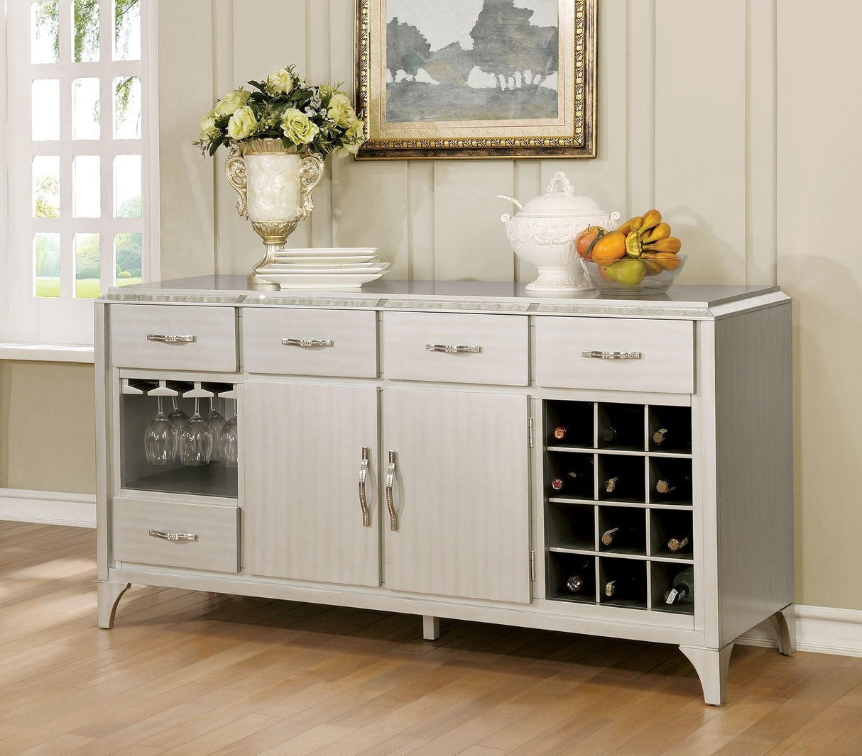 Diocles Silver Server by Furniture of America at Eve Furniture
