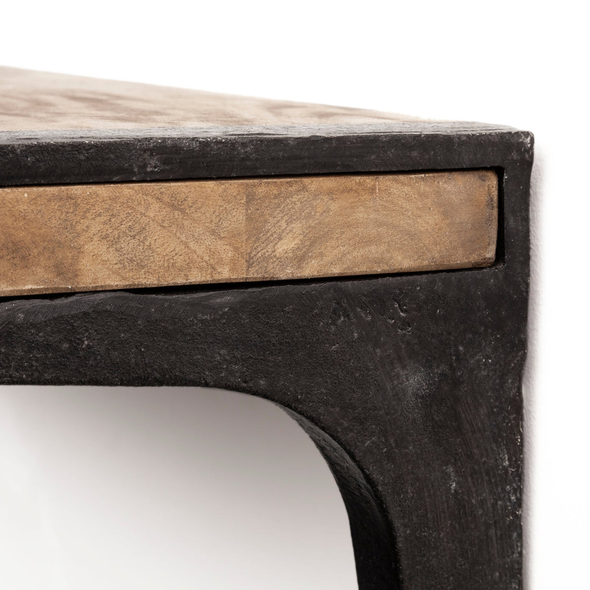 Dion I Brown Wood W/Black Metal Wall Shelf by Mercana at Eve Furniture