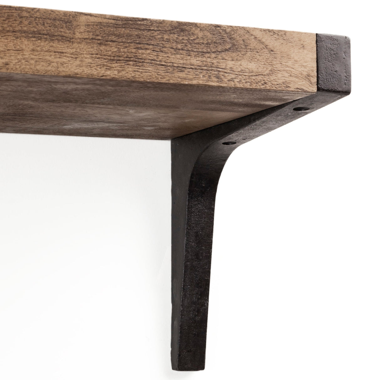 Dion I Brown Wood W/Black Metal Wall Shelf by Mercana at Eve Furniture