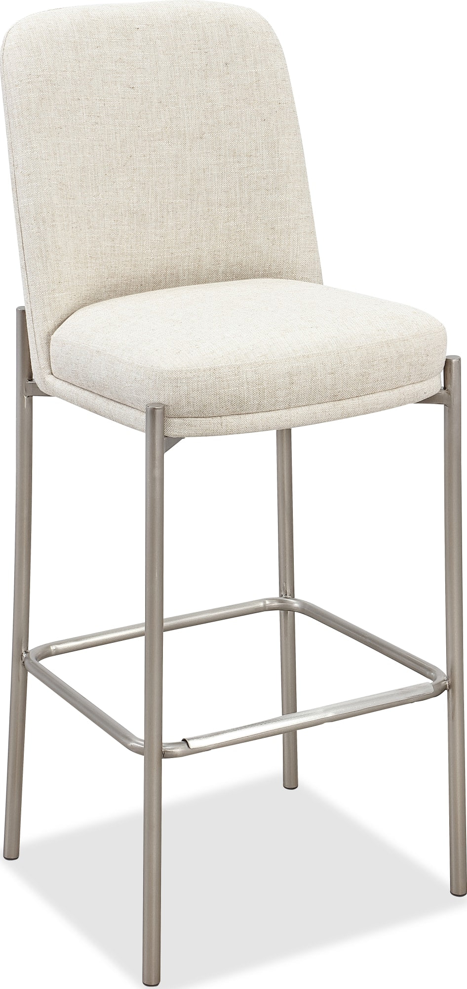 Dion Natural/Brushed Nickel Upholstered Bar Stool (Set of 2) by Modus Furniture at Eve Furniture