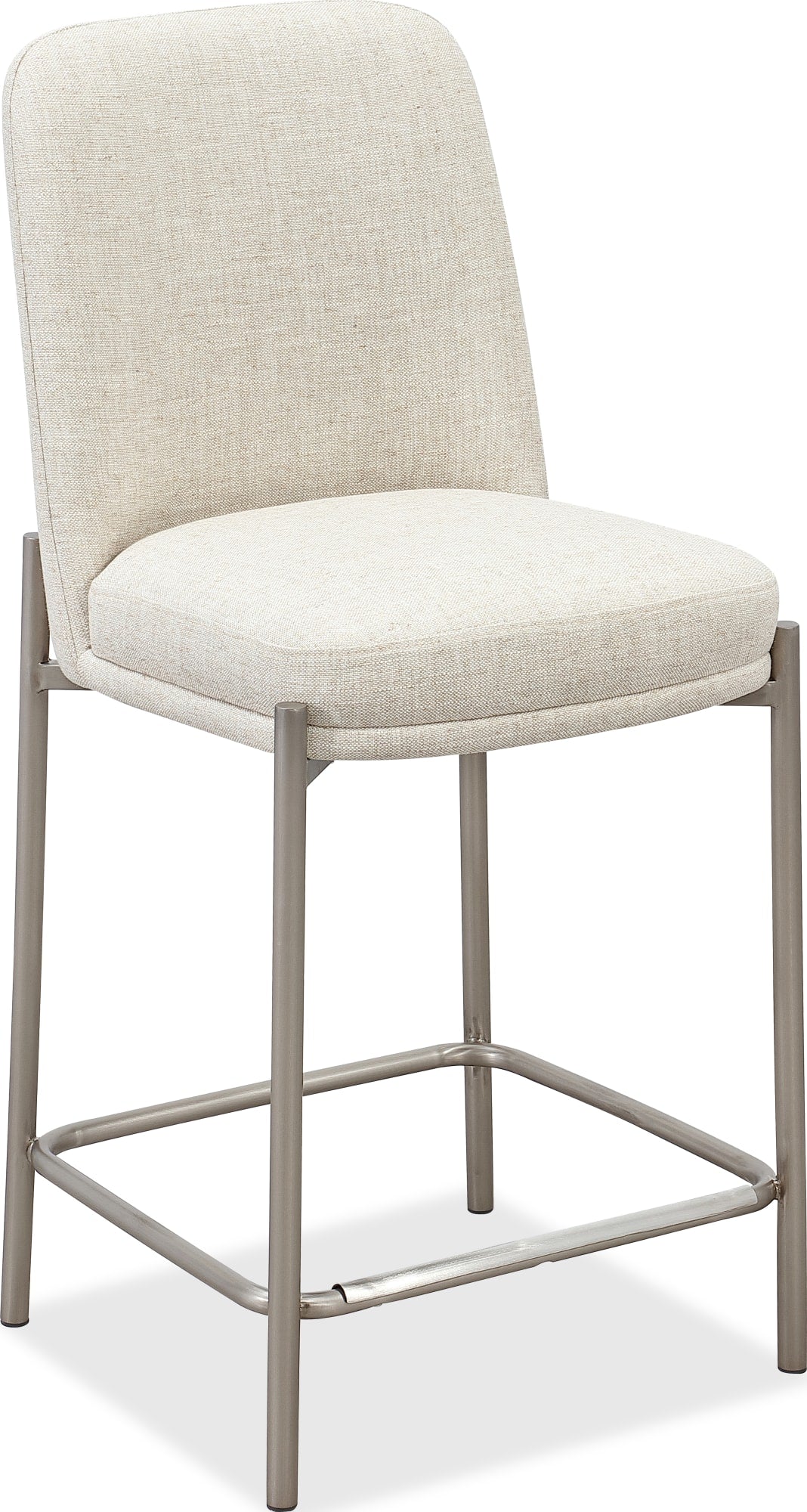Dion Natural/Brushed Nickel Upholstered Counter Stool (Set of 2) by Modus Furniture at Eve Furniture