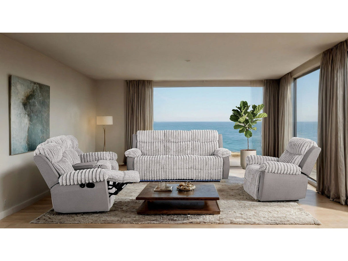 Dionysus Gray Manual Reclining Sofa & Loveseat by Furniture of America at Eve Furniture