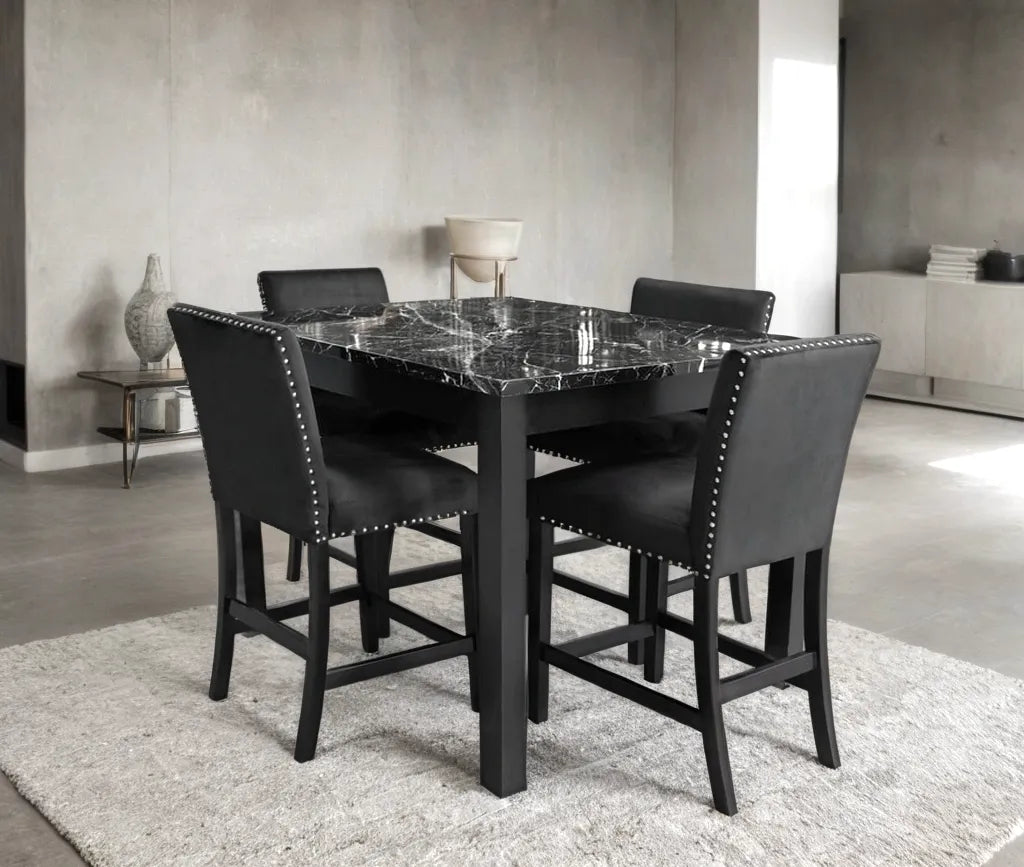 Dior Oynx Black 5-Piece Counter Height Set by Happy Homes at Eve Furniture