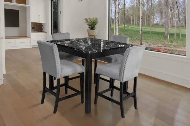 Dior Oynx Gray 5-Piece Counter Height Set by Happy Homes at Eve Furniture