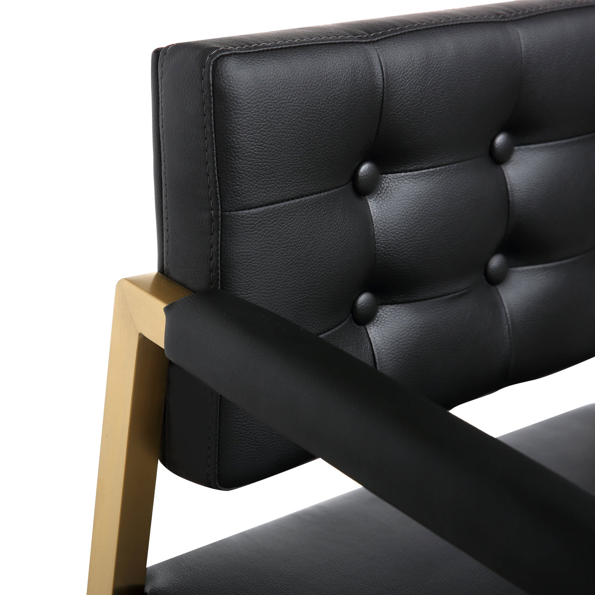 Director Performance Vegan Leather Stool with Gold Base by TOV Furniture at Eve Furniture