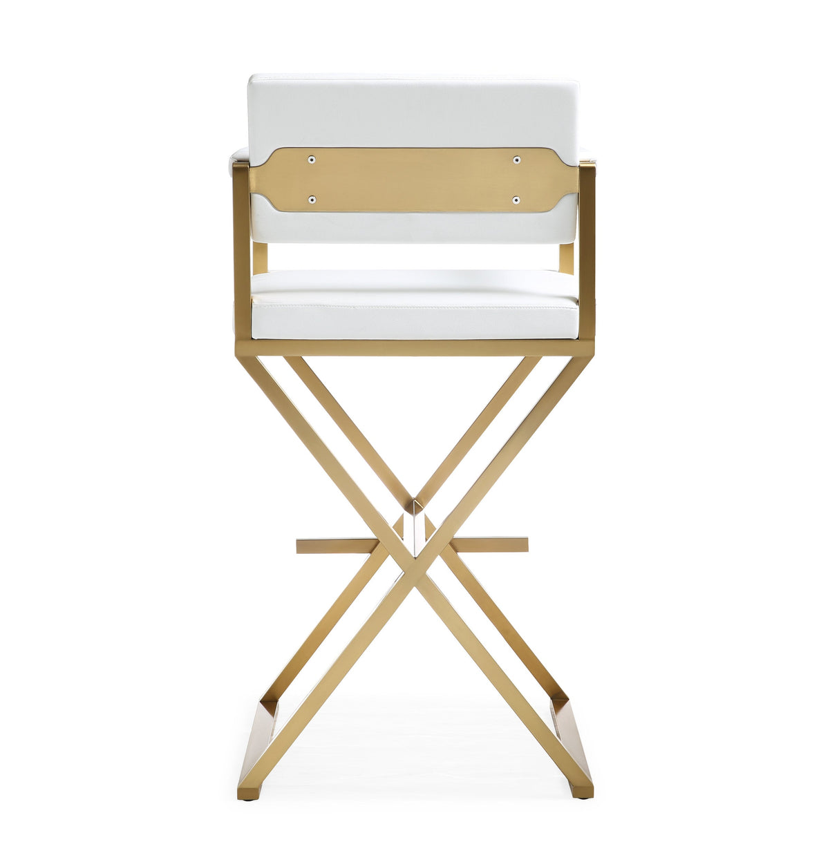 Director Performance Vegan Leather Stool with Gold Base by TOV Furniture at Eve Furniture