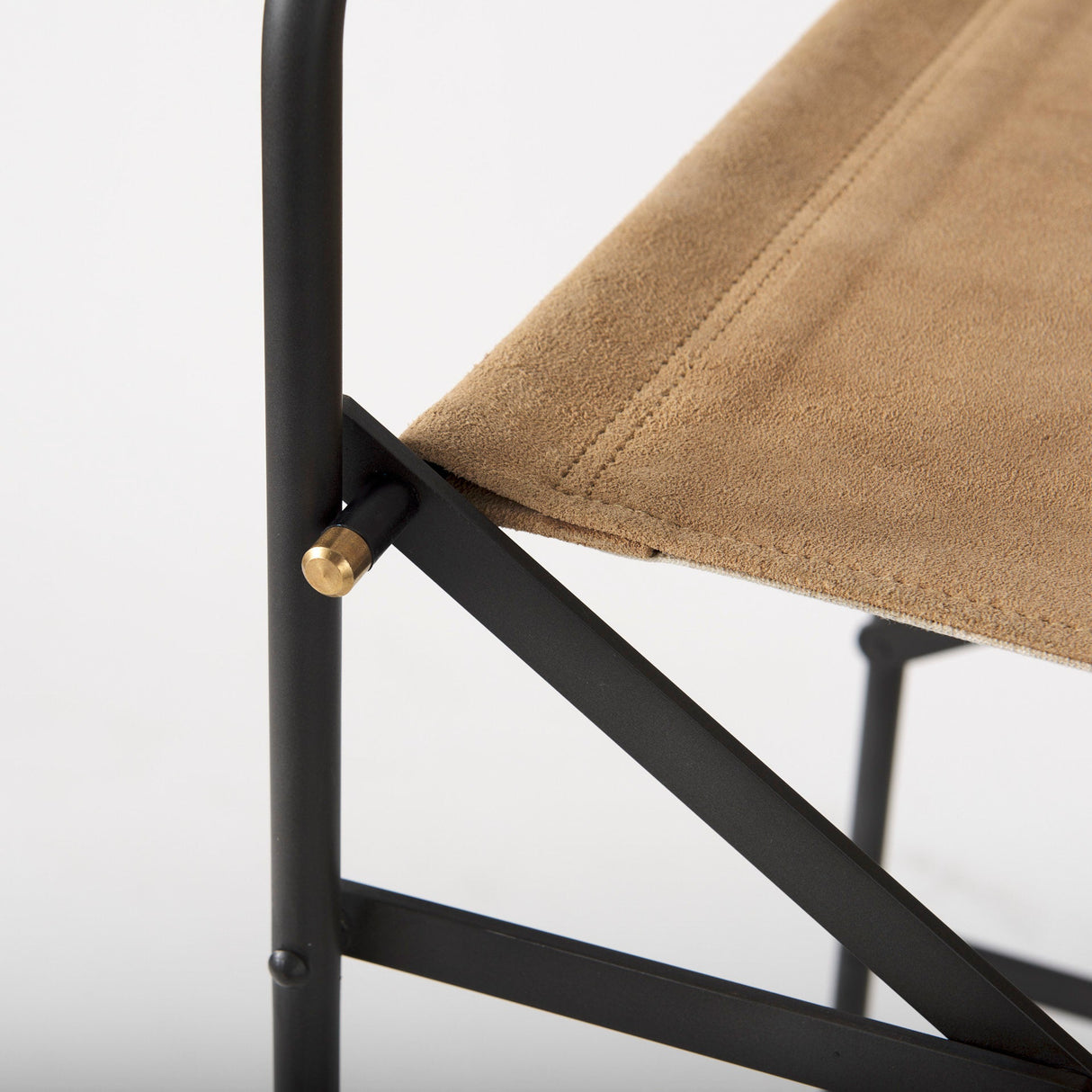 Direttore 19.3L x 19.3W x 44.1H Brown Leather Seat W/Black Iron Frame Bar Stool by Mercana at Eve Furniture