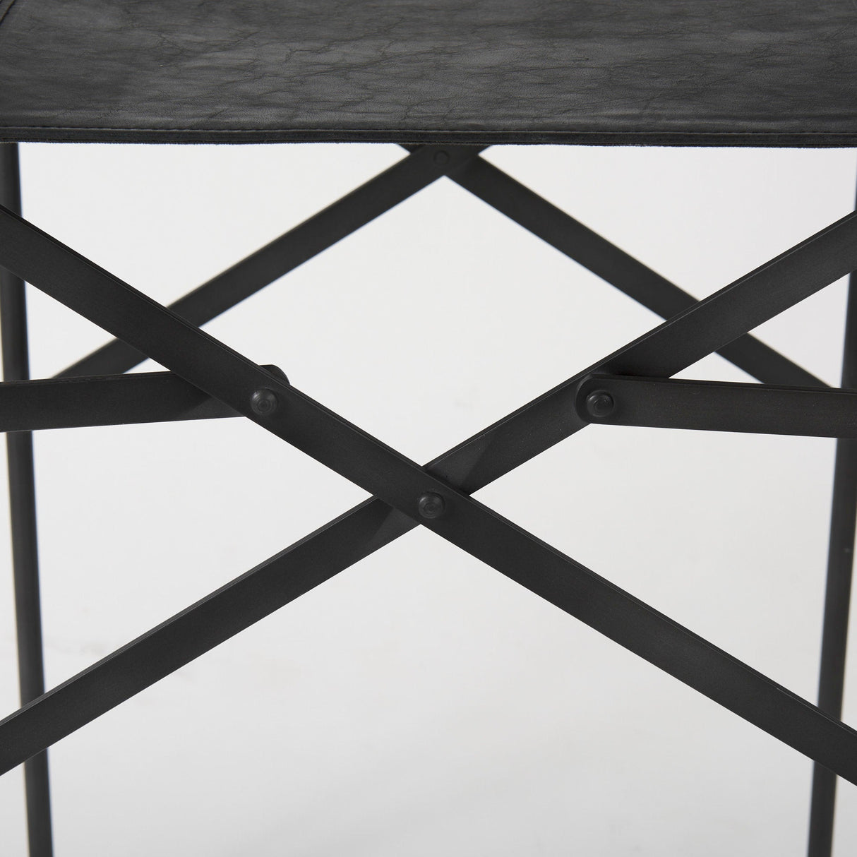 Direttore Black Leather W/Black Frame Counter Stool by Mercana at Eve Furniture
