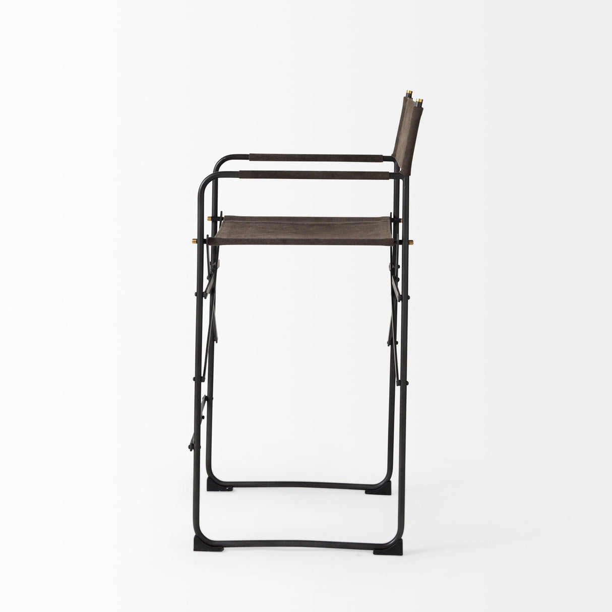 Direttore Brown/Gray Suede W/ Metal Frame Counter Stool by Mercana at Eve Furniture
