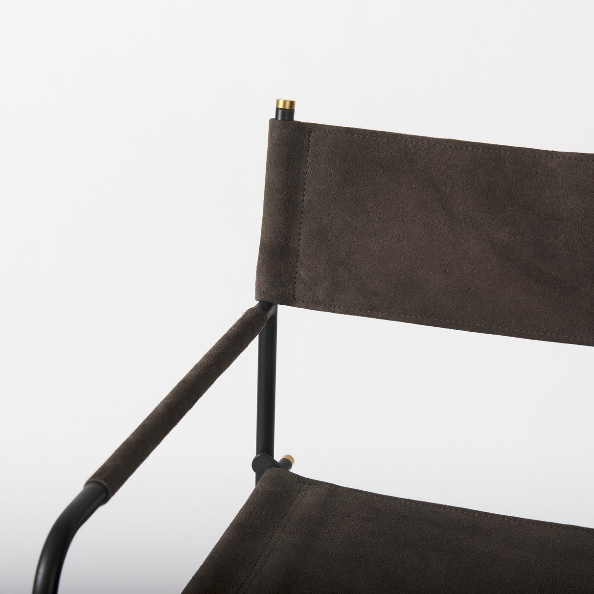 Direttore Brown/Gray Suede W/ Metal Frame Counter Stool by Mercana at Eve Furniture