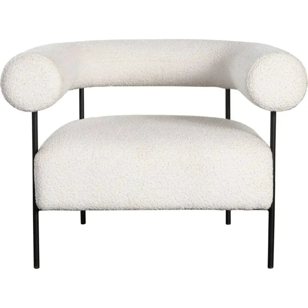 District Accent Chair in Ivory Boucle Fabric by Diamond Sofa at Eve Furniture