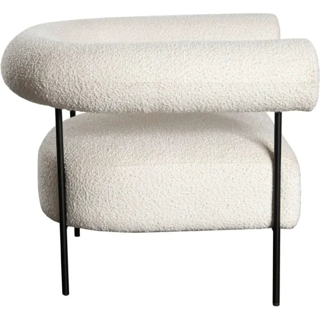 District Accent Chair in Ivory Boucle Fabric by Diamond Sofa at Eve Furniture