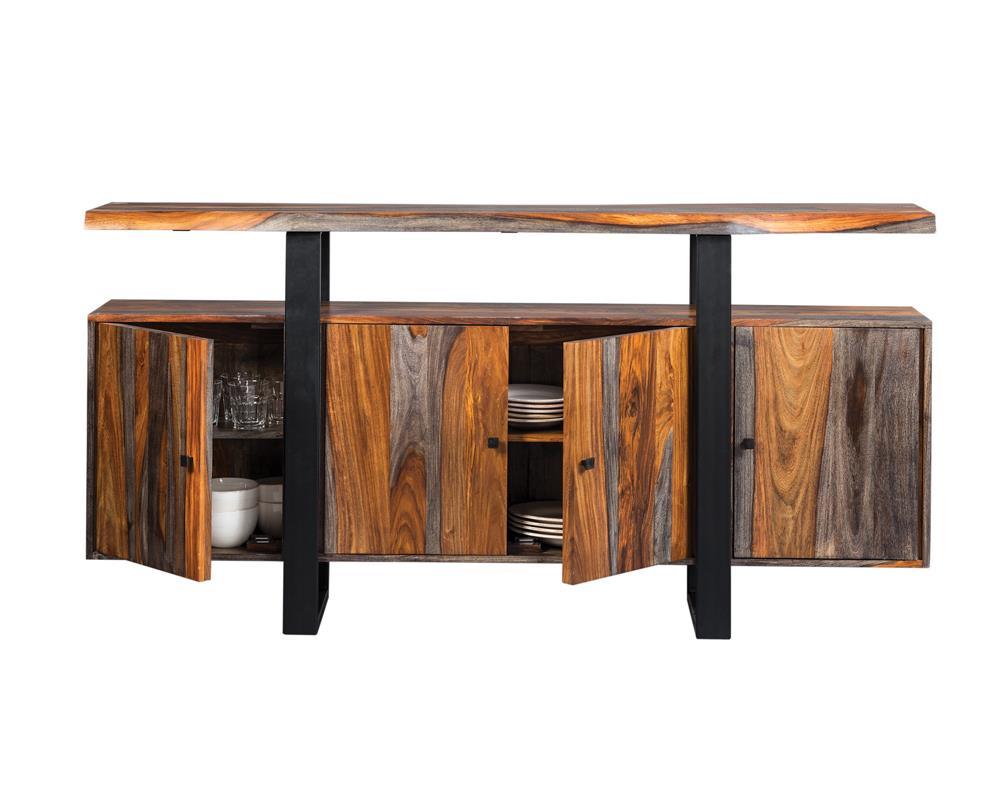Ditman 4-door Sheesham Solid Wood Sideboard Buffet Grey by Coaster at Eve Furniture