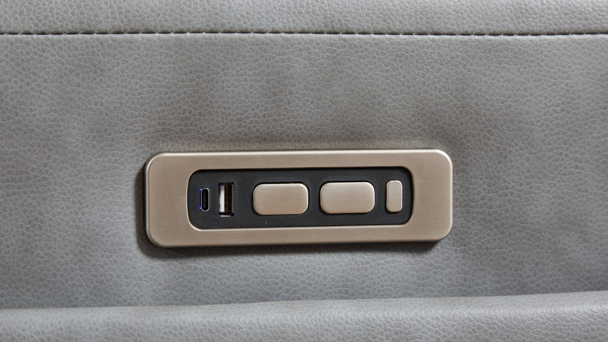 Divani Grey 7-Piece Power Reclining Sectional by New Era Innovations at Eve Furniture