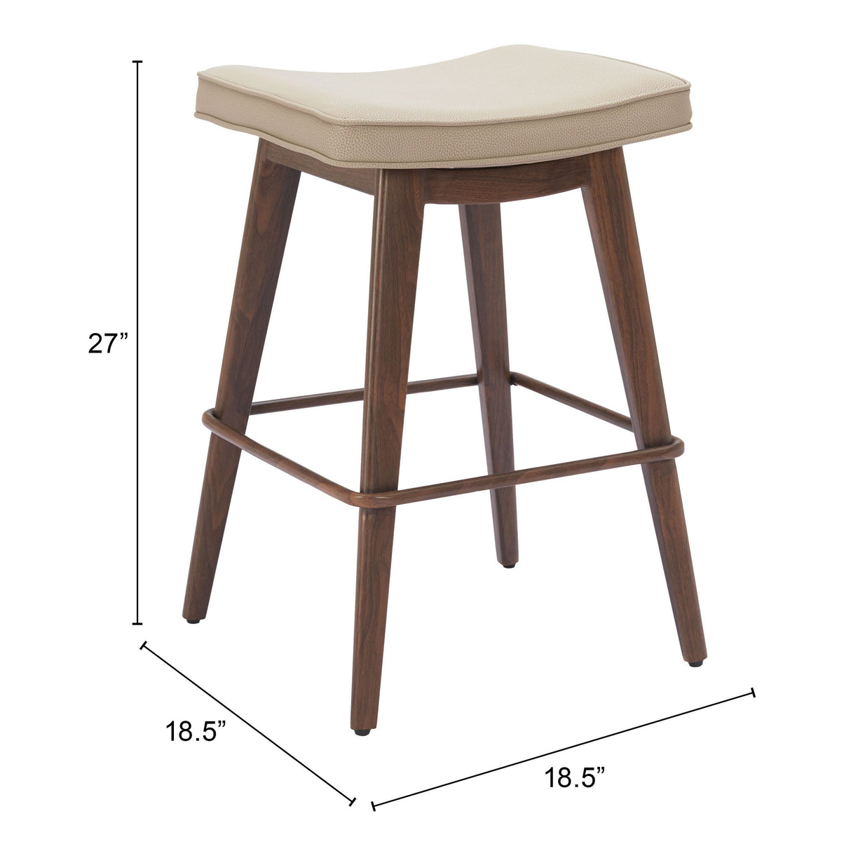 Divat Beige & Walnut Counter Stool (Set of 2) by Zuomod at Eve Furniture