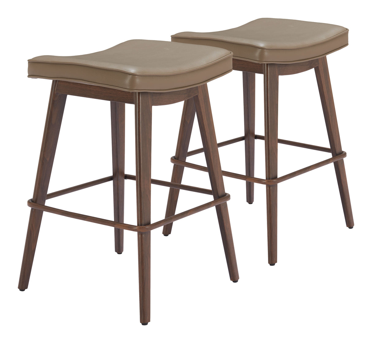 Divat Taupe & Walnut Barstool (Set of 2) by Zuomod at Eve Furniture