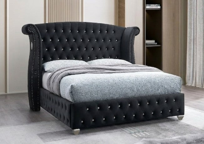 Divina Black Platform King bed by New Era Innovations at Eve Furniture
