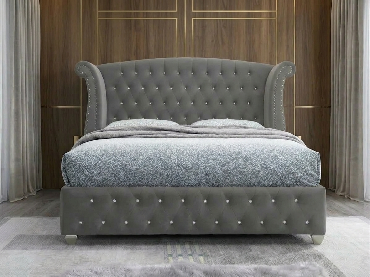 Divina Grey Platform Queen bed by New Era Innovations at Eve Furniture