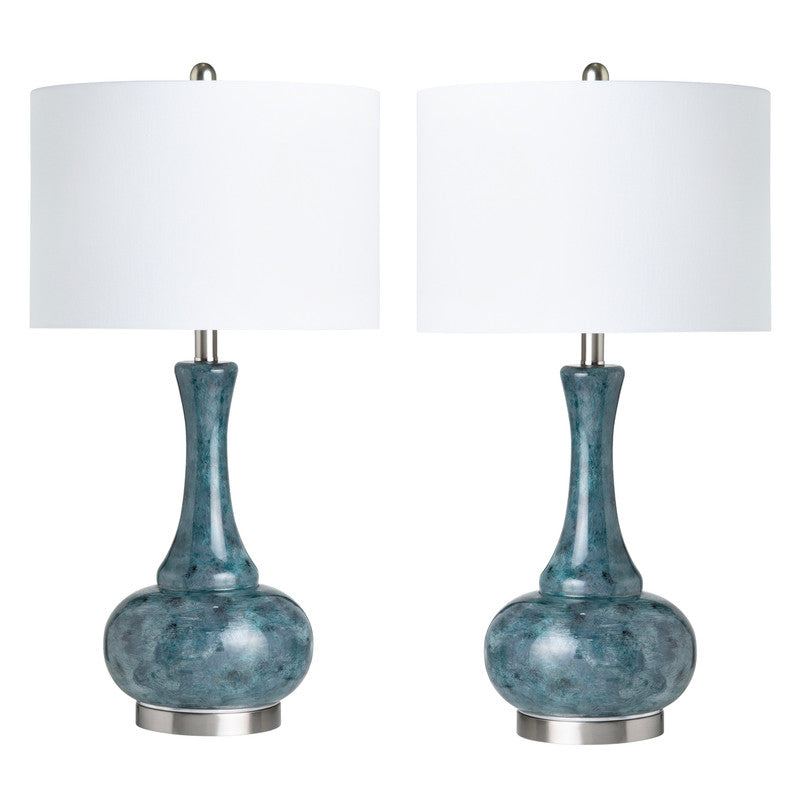 Dixon Teal Table Lamp (Set of 2) by Crestview at Eve Furniture
