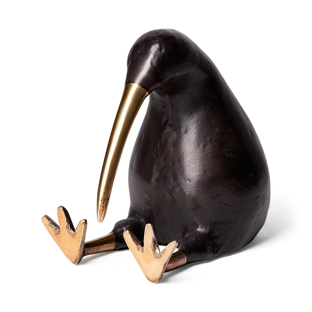 Dodo Kiwi 7L x 4W Black Cast Aluminum Mauritian Bird Sculpture by Mercana at Eve Furniture