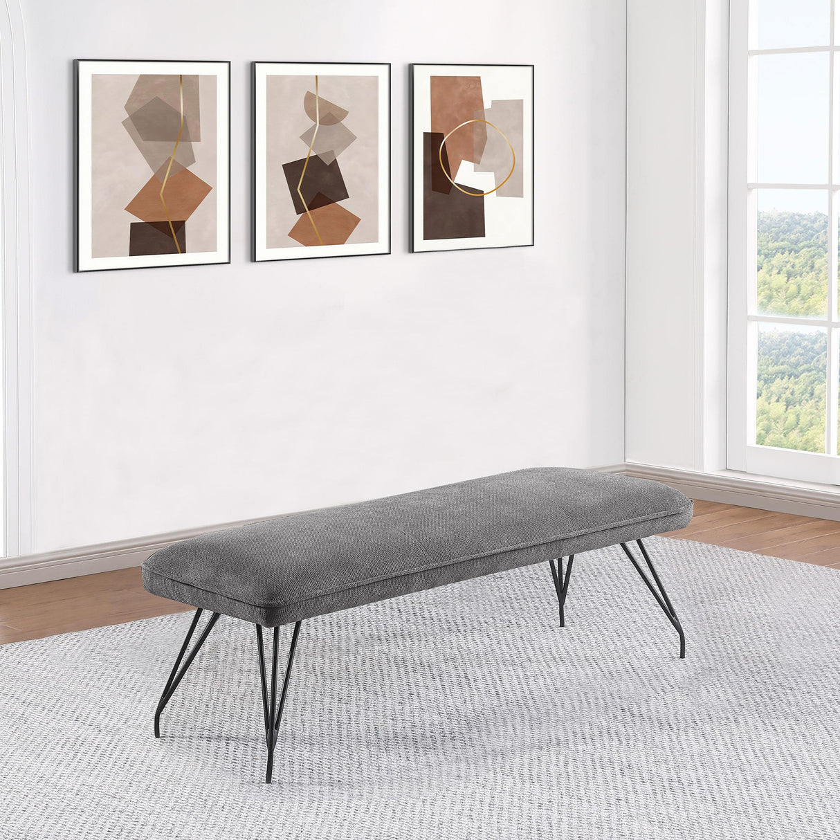 Dodson Fabric Upholstered Dining Bench Grey by Coaster at Eve Furniture